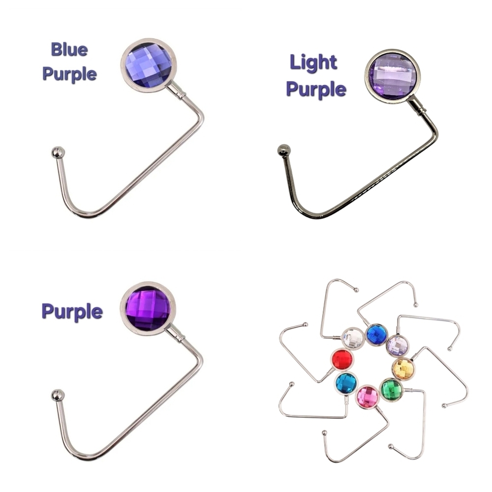 Purse Hooks Rhinestone In Your Choice Of An Assortment Of Colors - Picture 9 of 14